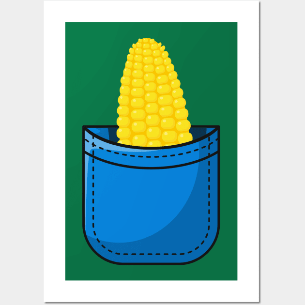 Corn Cob in Your Pocket - Funny Vegan Vegetable Farmer Humor Wall Art by TGKelly